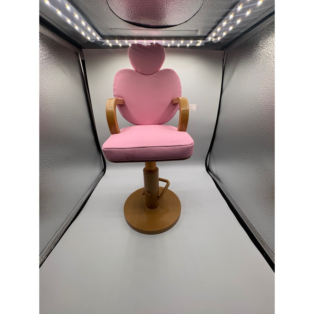 Our‎ Generation Battat Pink Heart Salon Chair for 18 Inch Dolls Gold Base